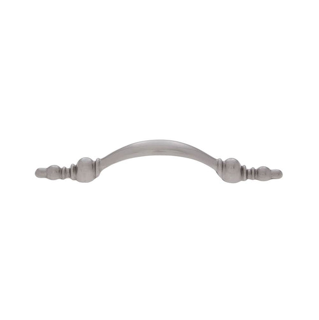 JVJ Hardware - Vintage Collection Satin Nickel Finish3'' c/c (5-1/16'' OA) Bowed Beaded Foot Pull, Composition Zamac - Satin Nickel