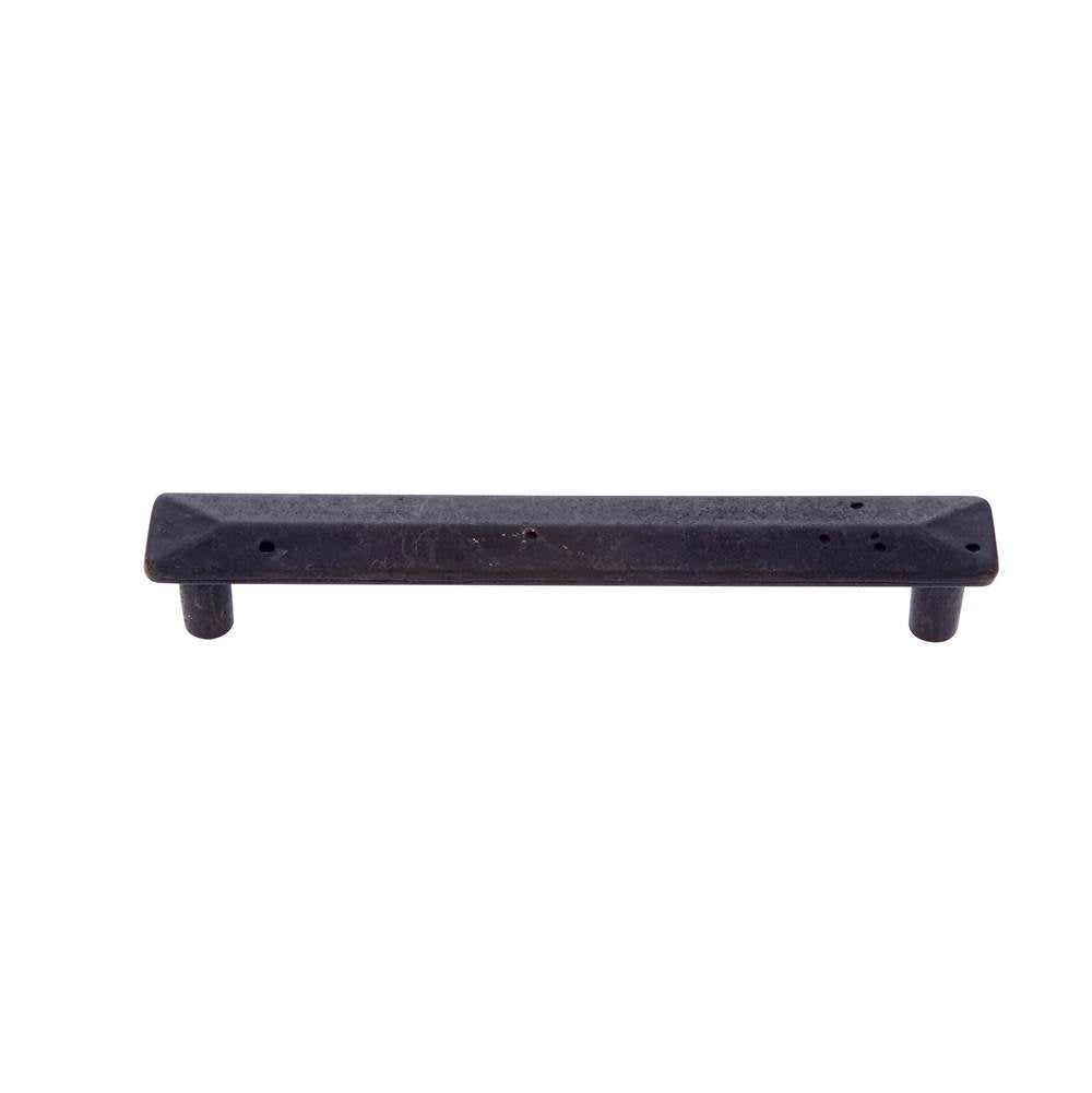 JVJ Hardware - Bedrock Collection Rustic Bronze Finish 128 mm c/c Square Rustic Pull, Composition Zamac - Rustic Bronze