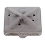 JVJ Hardware - Bedrock Collection Rustic Nickel Finish 1-3/4'' Square Rustic Knob, Composition Zamac - Rustic Nickel