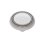 JVJ Hardware - Vintage Collection Satin Nickel Finish 1-1/4'' Knob w/White Porcelain Insert, Composition Zamac/Porcelain - Satin Nickel
