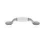 JVJ Hardware - Vintage Collection Satin Nickel Finish 3'' c/c (4-7/8'' OA) Pull w/White Porcelain Inset, Composition Zamac/Porcelain - Satin Nickel