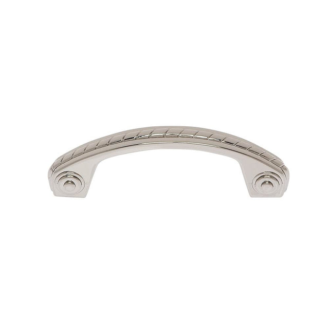 JVJ Hardware - Vintage Collection Polished Nickel Finish 3'' c/c (3-11/16'' OA) English Rope Pull, Composition Zamac - Polished Nickel
