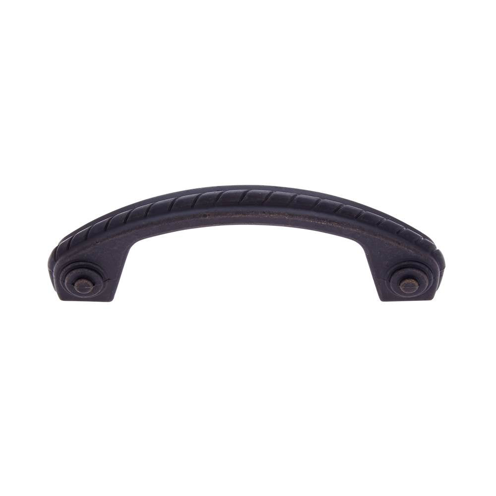 JVJ Hardware - Vintage Collection Oil Rubbed Bronze Finish 3'' c/c (3-11/16'' OA) English Rope Pull, Composition Zamac - Oil Rubbed Bronze