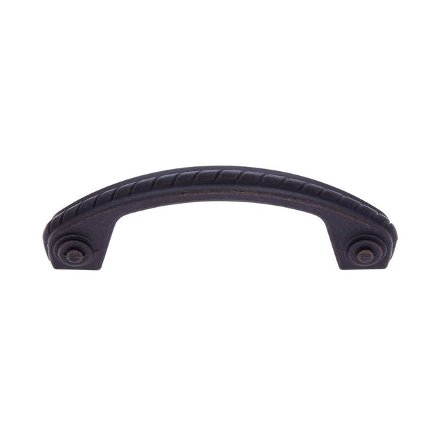 JVJ Hardware - Vintage Collection Oil Rubbed Bronze Finish 3'' c/c (3-11/16'' OA) English Rope Pull, Composition Zamac - Oil Rubbed Bronze
