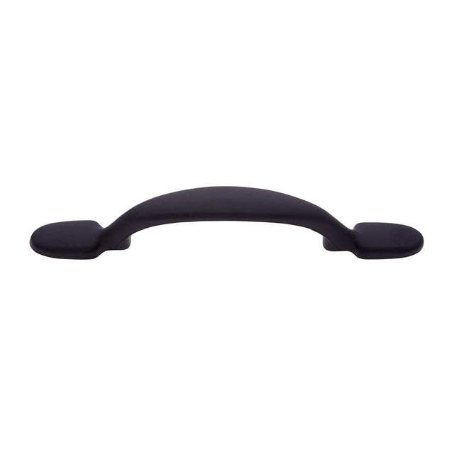 JVJ Hardware - Vintage Collection Matte Black Finish 3'' c/c (5-3/4'' OA) Oval Footed Pull, Composition Zamac - Matte Black