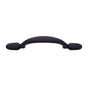 JVJ Hardware - Vintage Collection Matte Black Finish 3'' c/c (5-3/4'' OA) Oval Footed Pull, Composition Zamac - Matte Black