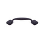 JVJ Hardware - Vintage Collection Matte Black Finish 3'' c/c (4-3/4'') Wide Footed Pull 4-3/4'' OA, Composition Zamac - Matte Black