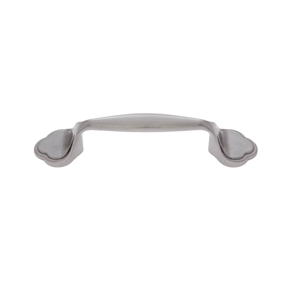 JVJ Hardware - Vintage Collection Satin Nickel Finish 3''  c/c (4-3/4'') Footed Pull 4-3/4'' OA, Composition Zamac - Satin Nickel