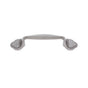 JVJ Hardware - Vintage Collection Satin Nickel Finish 3''  c/c (4-3/4'') Footed Pull 4-3/4'' OA, Composition Zamac - Satin Nickel