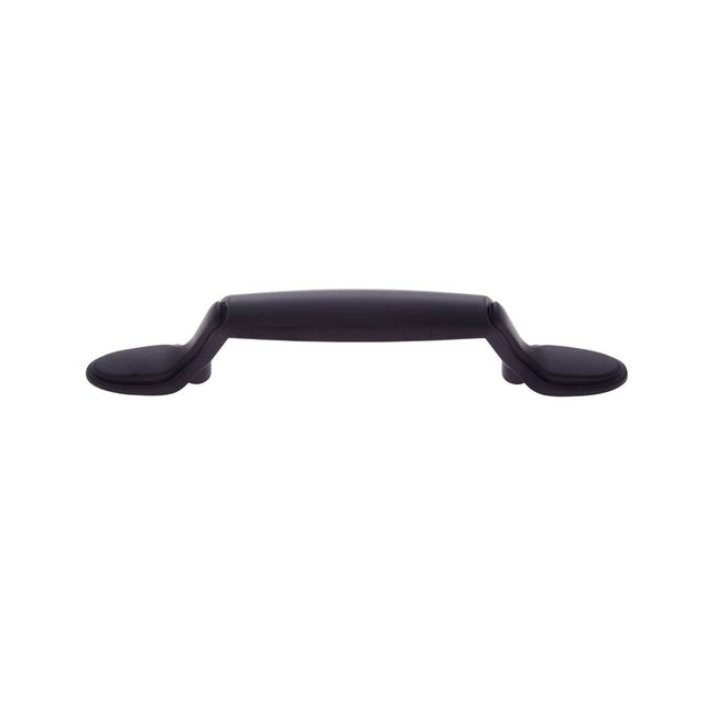 JVJ Hardware - Vintage Collection Matte Black Finish 3'' c/c (5-3/4'' OA) Oval Footed Pull w/Step, Composition Zamac - Matte Black