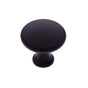 JVJ Hardware - Vintage Collection Matte Black Finish 1-1/4'' Flat Mushroom Knob, Composition Zamac - Matte Black