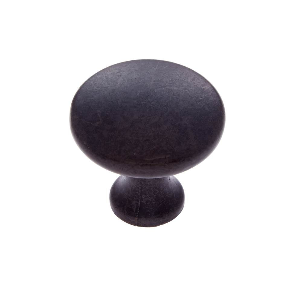 JVJ Hardware - Vintage Collection Oil Rubbed Bronze Finish 1-1/4'' Flat Mushroom Knob, Composition Zamac - Oil Rubbed Bronze