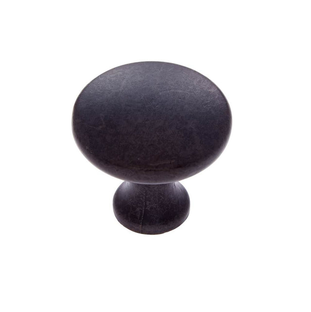 JVJ Hardware - Vintage Collection Oil Rubbed Bronze Finish 1-1/4'' Flat Mushroom Knob, Composition Zamac - Oil Rubbed Bronze