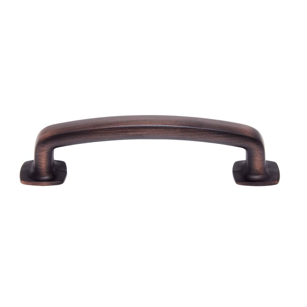 JVJ Hardware - Newport Collection Old World Bronze 96 mm c/c Traditional Pull with Square Feet Composition Zamac - Old World Bronze