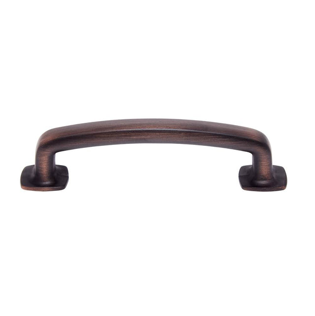 JVJ Hardware - Newport Collection Old World Bronze 96 mm c/c Traditional Pull with Square Feet Composition Zamac - Old World Bronze