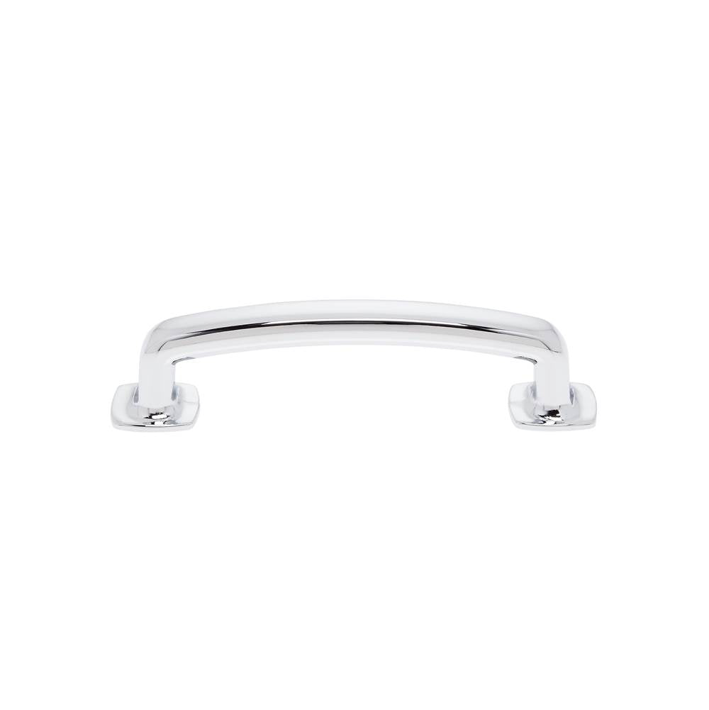 JVJ Hardware - Newport Collection Polished Chrome 96 mm c/c Traditional Pull with Square Feet, Composition Zamac - Polished Chrome