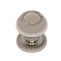 JVJ Hardware - Vintage Collection Polished Nickel Finish 1-1/4'' Rope Knob w/Back Plate, Composition Zamac - Polished Nickel