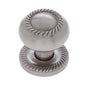 JVJ Hardware - Vintage Collection Satin Nickel Finish 1-1/4'' Rope Knob w/Back Plate, Composition Zamac - Satin Nickel