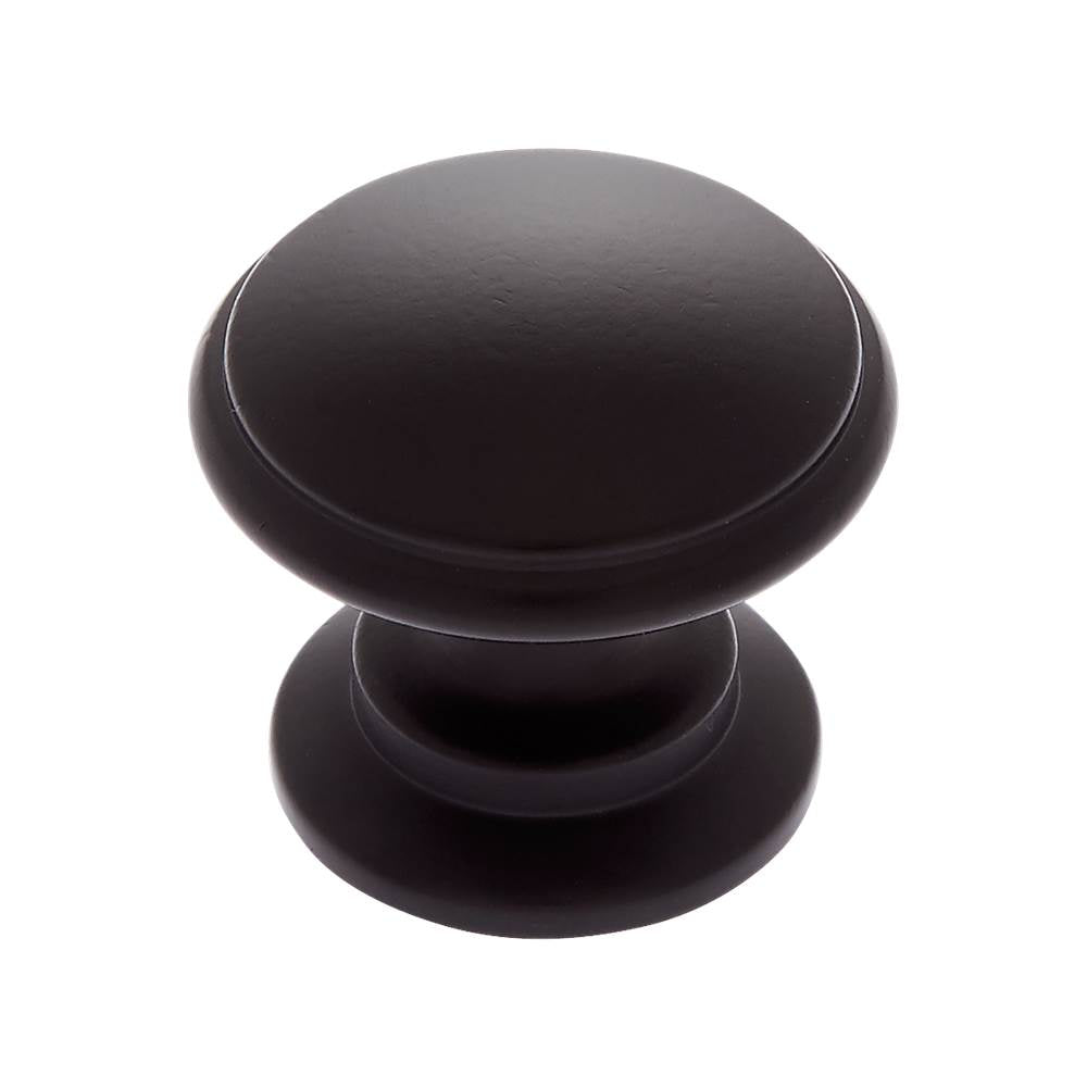 JVJ Hardware - Newport Collection Matte Black 32 mm Round Knob, Composition Zamac - Old World Bronze