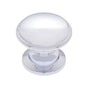 JVJ Hardware - Newport Collection Polished Chrome 32 mm Round Knob, Composition Zamac - Polished Chrome