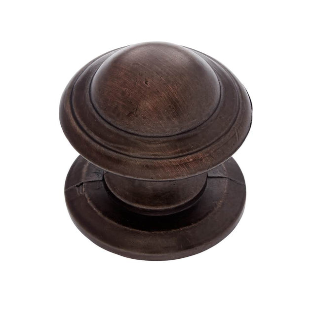 JVJ Hardware - Vintage Collection Old World Bronze Finish 1-1/4'' 1-Pc Knob w/Back Plate, Composition Zamac - Old World Bronze