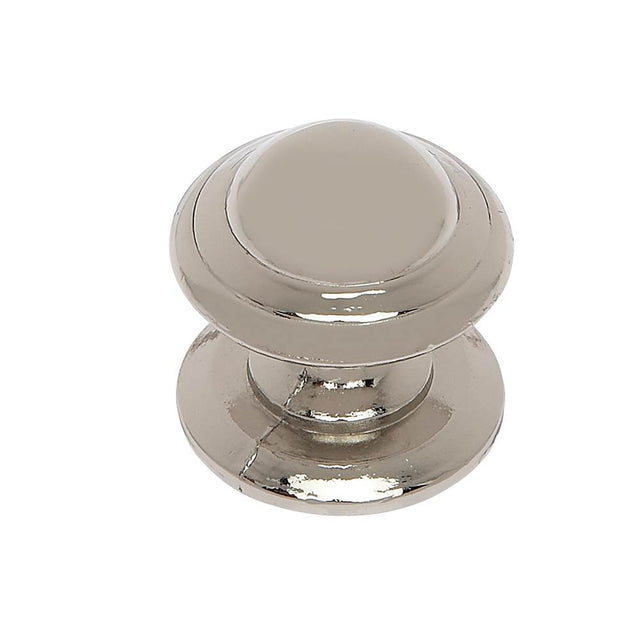 JVJ Hardware - Vintage Collection Polished Nickel Finish 1-1/4'' 1-Pc Knob w/Back Plate , Composition Zamac - Polished Nickel
