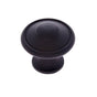 JVJ Hardware - Vintage Collection Matte Black Finish 1-3/16'' Large Button Knob, Composition Zamac - Matte Black