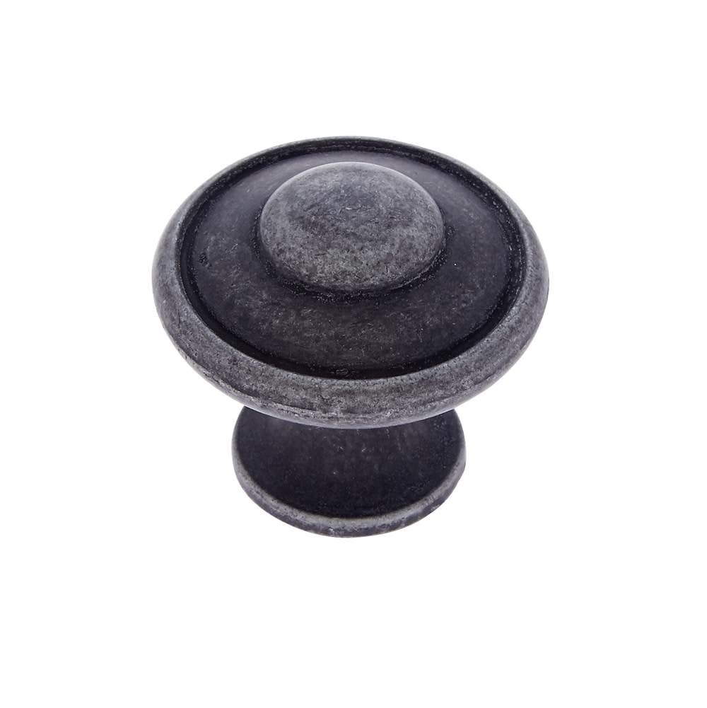 JVJ Hardware - Lone Star Collection Iron Finish 1-3/16'' Large Button Knob, Composition Zamac - Iron