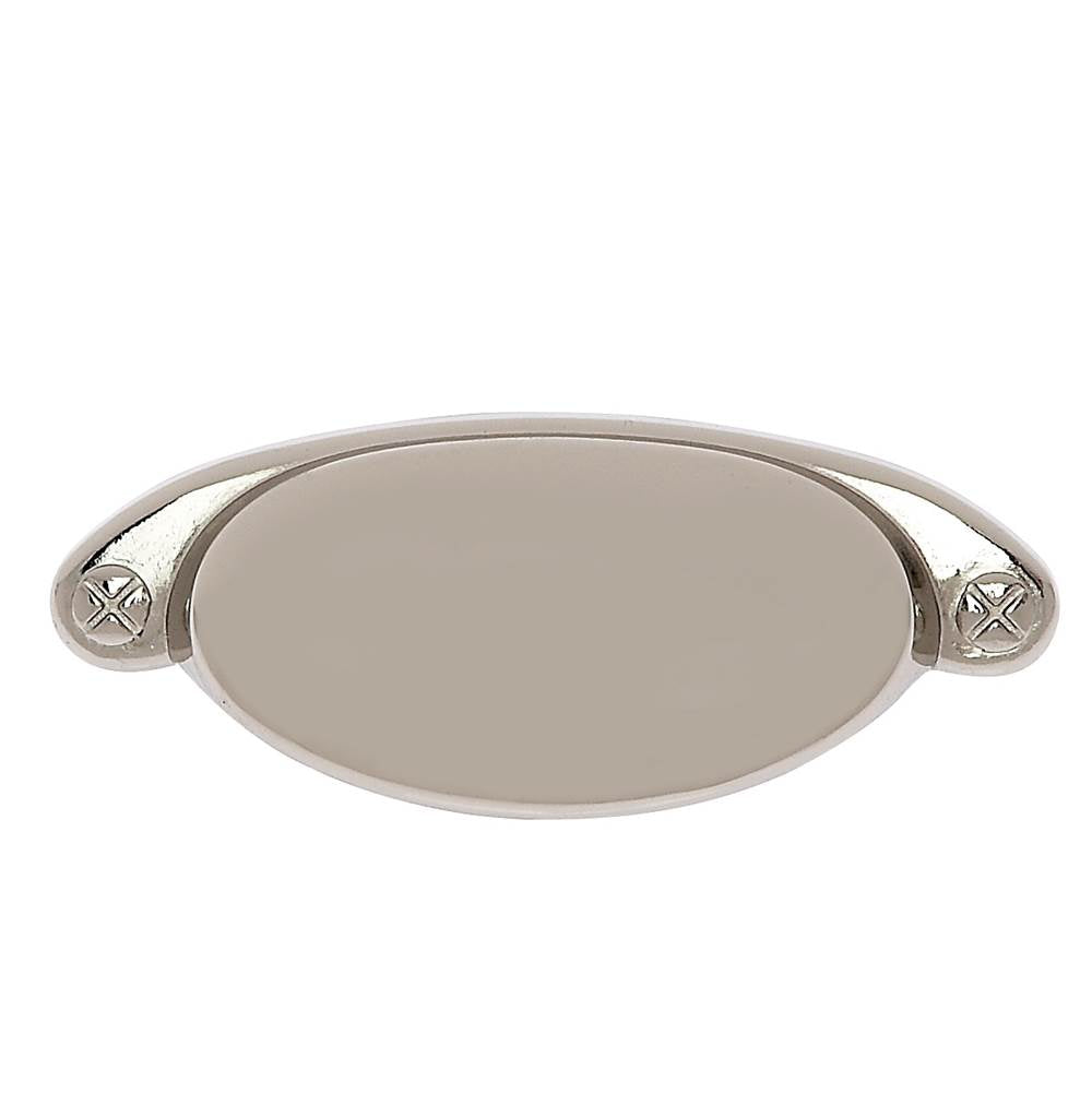 JVJ Hardware - Vintage Collection Polished Nickel Finish 2-1/2'' c/c Smooth Cup Pull, Composition Zamac - Polished Nickel