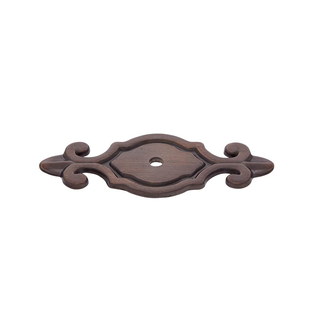JVJ Hardware - Classic Collection Old World Bronze Finish 3'' Deco Back Plate for Knob, Composition Zamac - Old World Bronze