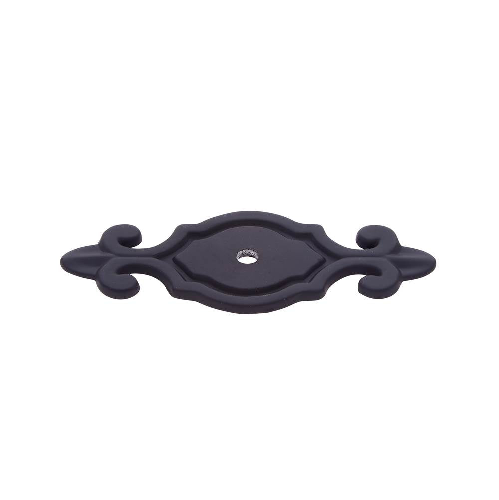 JVJ Hardware - Classic Collection Matte Black Finish 3'' Deco Back Plate for Knob, Composition Zamac - Matte Black