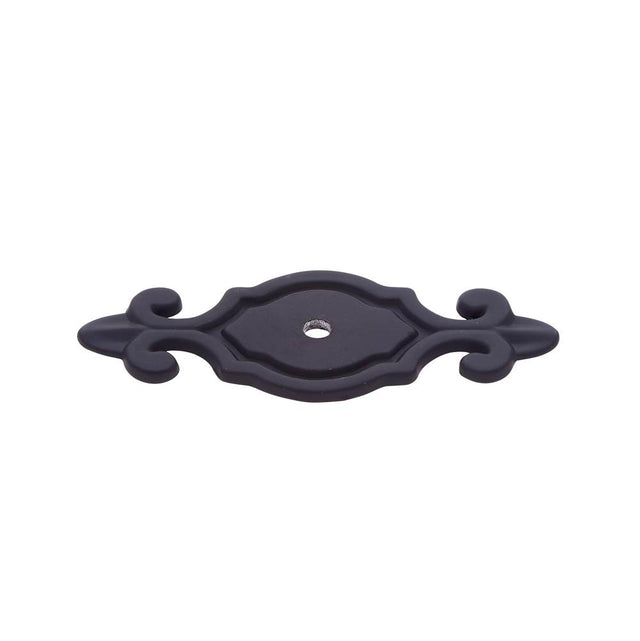 JVJ Hardware - Classic Collection Matte Black Finish 3'' Deco Back Plate for Knob, Composition Zamac - Matte Black