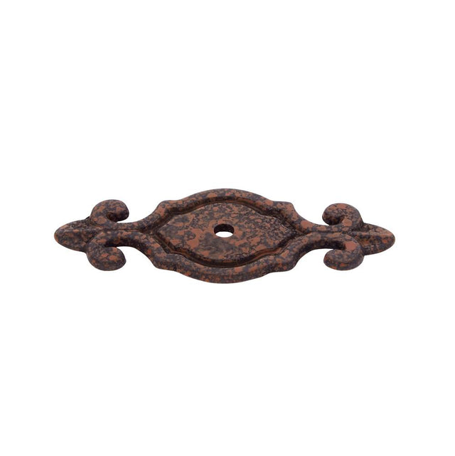 JVJ Hardware - Lone Star Collection Rust Finish 3'' Deco Back Plate for Knob, Composition Zamac - Rust