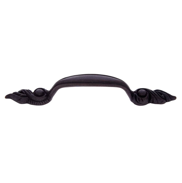 JVJ Hardware - Vintage Collection Oil Rubbed Bronze Finish 96 mm c/c (6-1/4'' OA) Leaf Pull, Composition Zamac - Oil Rubbed Bronze