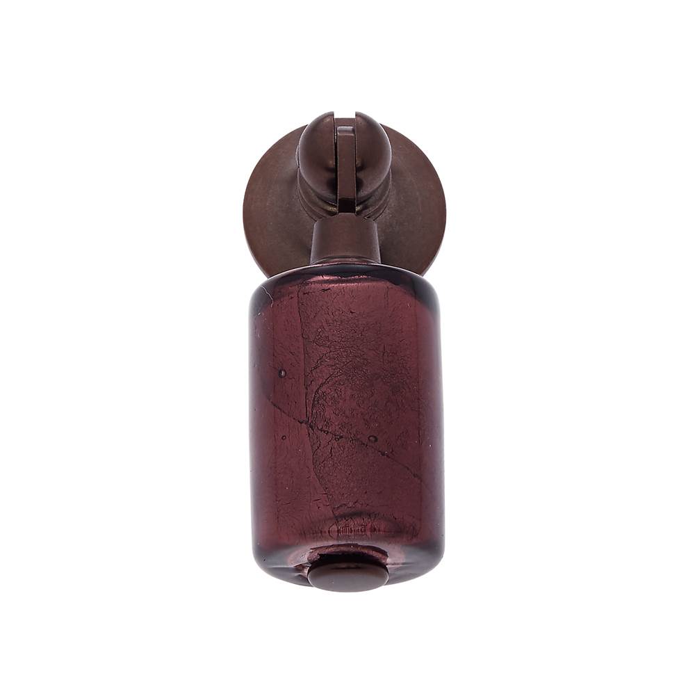 JVJ Hardware - Murano Collection Old World Bronze Finish 30 mm Purple Pendant Drop Pull, Composition Glass and Solid Brass - Old World Bronze