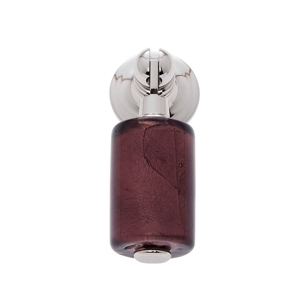 JVJ Hardware - Murano Collection Polished Nickel Finish 30 mm Purple Pendant Drop Pull, Composition Glass and Solid Brass - Polished Nickel