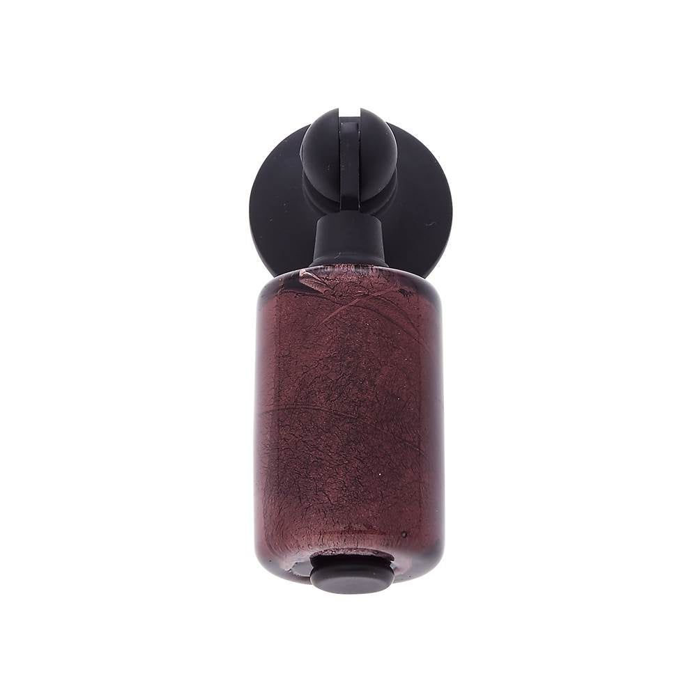 JVJ Hardware - Murano Collection Oil Rubbed Bronze Finish 30 mm Purple Pendant Drop Pull, Composition Glass and Solid Brass - Oil Rubbed Bronze