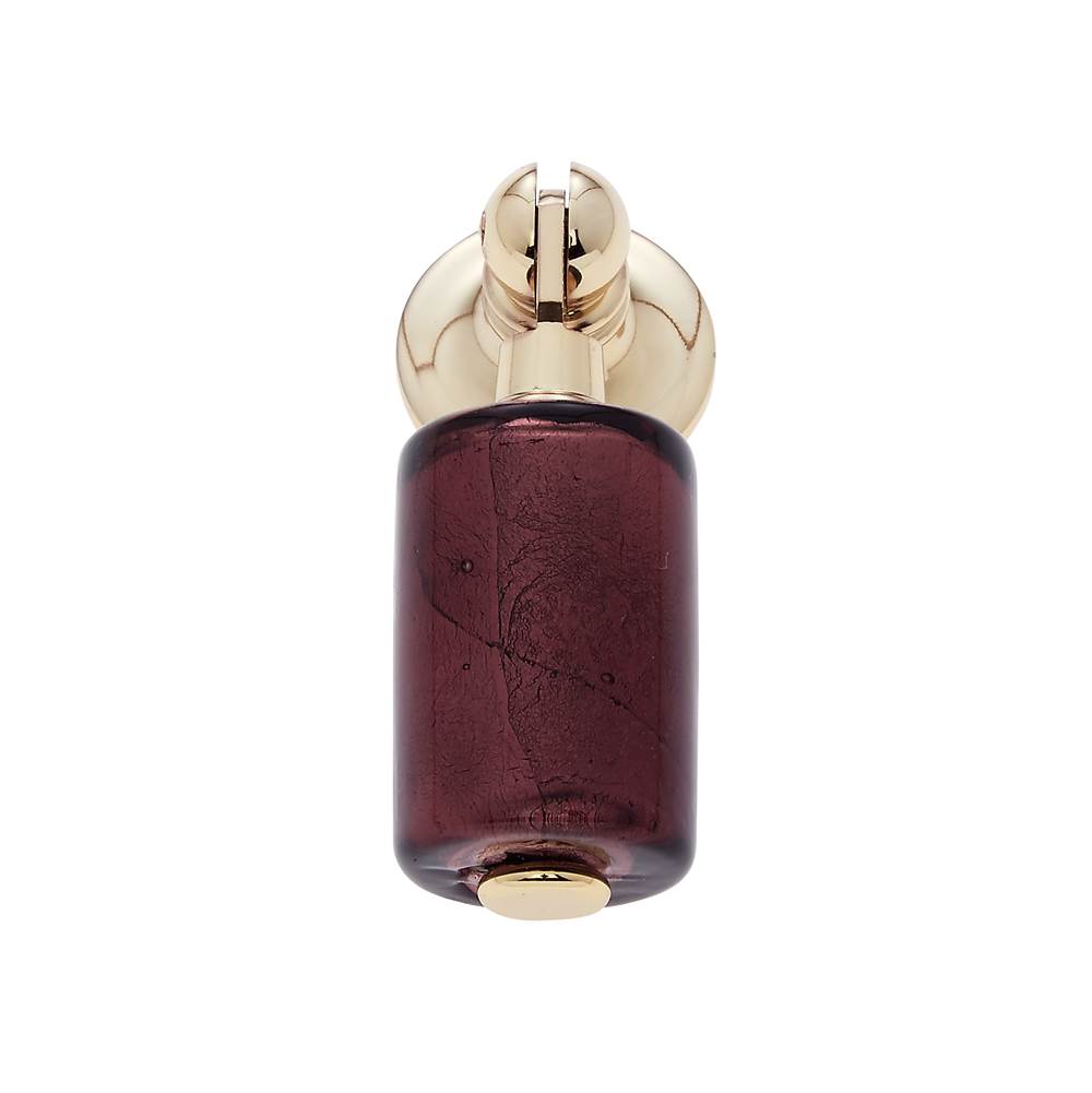 JVJ Hardware - Murano Collection 24K Gold Plated Finish 30 mm Purple Pendant Drop Pull, Composition Glass and Solid Brass - 24k Gold