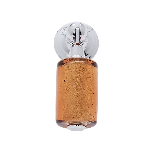 JVJ Hardware - Murano Collection Polished Chrome Finish 30 mm Gold Pendant Drop Pull, Composition Glass and Solid Brass - Polished Chrome
