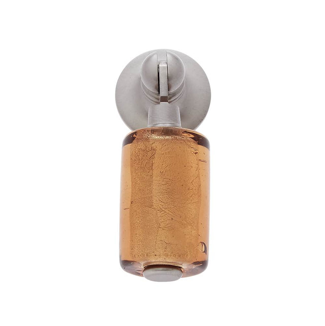 JVJ Hardware - Murano Collection Satin Nickel Finish 30 mm Gold Pendant Drop Pull, Composition Glass and Solid Brass - Satin Nickel