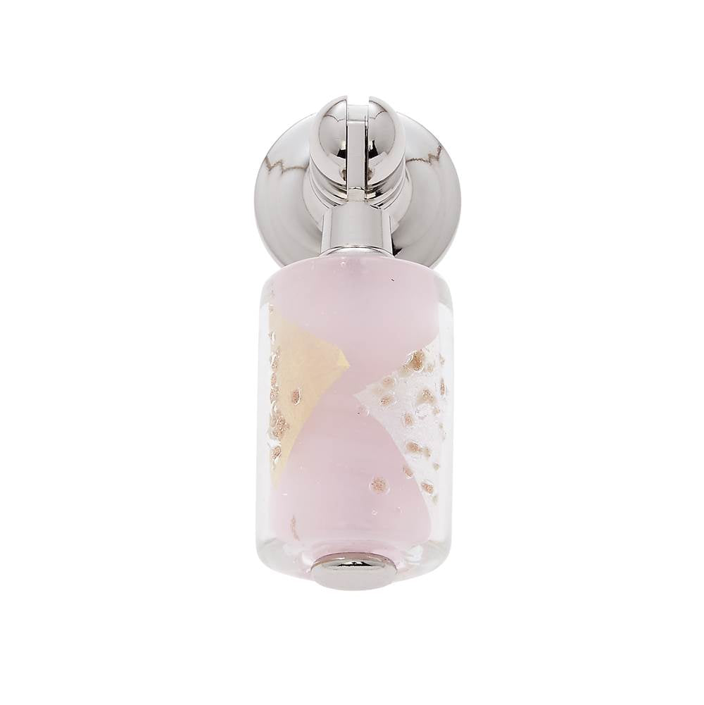 JVJ Hardware - Murano Collection Polished Nickel Finish 30 mm Opaque w/Gold and Silver Pendant Drop Pull, Composition Glass and Solid Brass - Polished Nickel