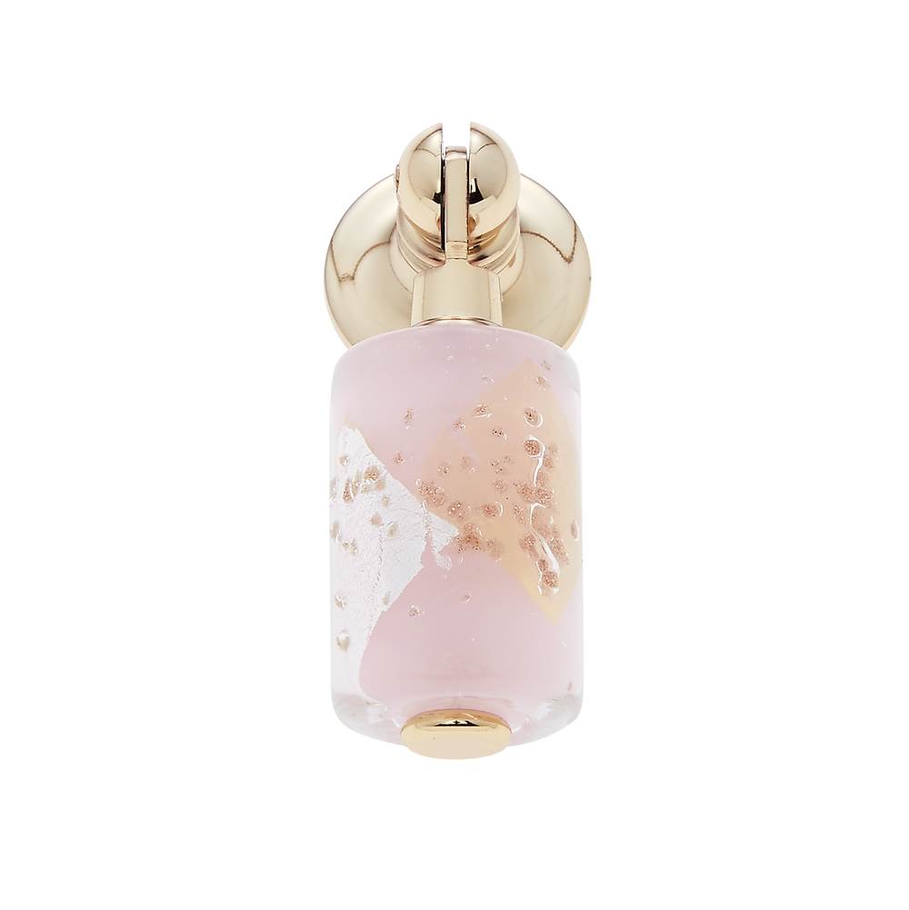JVJ Hardware - Murano Collection 24K Gold Plated Finish 30 mm Opaque w/Gold and Silver Pendant Drop Pull, Composition Glass and Solid Brass - 24k Gold