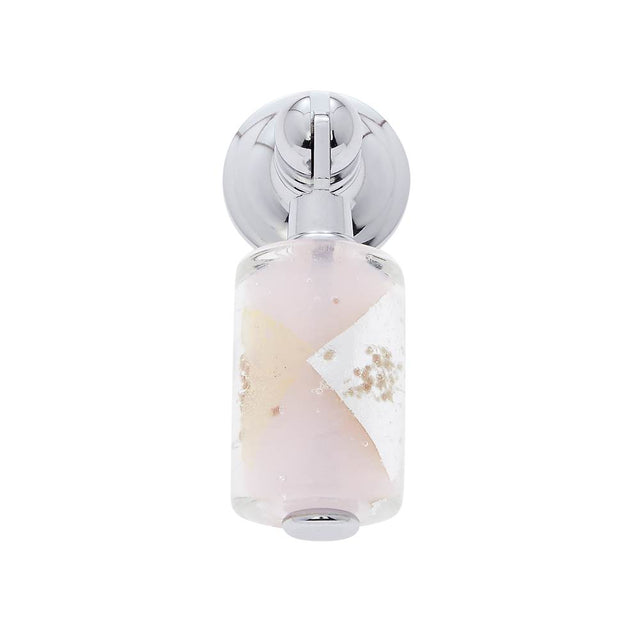 JVJ Hardware - Murano Collection Polished Chrome Finish 30 mm Opaque w/Gold and Silver Pendant Drop Pull, Composition Glass and Solid Brass - Polished Chrome