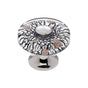 JVJ Hardware - Murano Collection Polished Nickel Finish 35 mm Clear w/Black Lines and Copper Flat Round Glass Knob, Composition Glass and Solid Brass - Polished Nickel