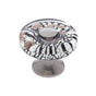 JVJ Hardware - Murano Collection Satin Nickel Finish 35 mm Clear w/Black Lines and Copper Flat Round Glass Knob, Composition Glass and Solid Brass - Satin Nickel