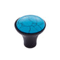 JVJ Hardware - Murano Collection Oil Rubbed Bronze Finish 30 mm Turquoise Knob, Composition Turquoise and Solid Brass - Oil Rubbed Bronze