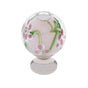 JVJ Hardware - Murano Collection Polished Nickel Finish 30 mm Clear w/Purple Flowers Round Glass Knob, Composition Glass and Solid Brass - Polished Nickel