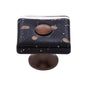 JVJ Hardware - Murano Collection Old World Bronze Finish 35 mm Black w/Copper Flecks Flat Square Glass Knob, Composition Glass and Solid Brass - Old World Bronze