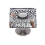 JVJ Hardware - Murano Collection Satin Nickel Finish 35 mm Clear w/Black Lines and Copper Flat Square Glass Knob, Composition Glass and Solid Brass - Satin Nickel