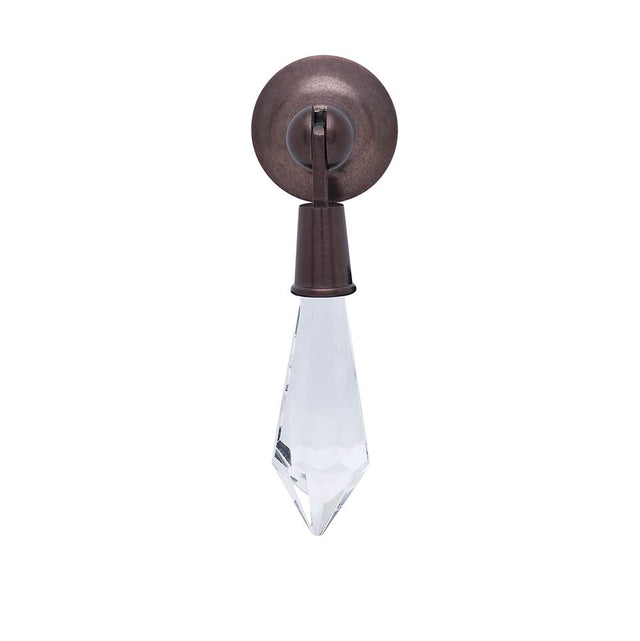JVJ Hardware - Pure Elegance Collection Old World Bronze Finish 31 percent Leaded Crystal Tapered 2-3/4'' Baguette Pendant Pull - Old World Bronze